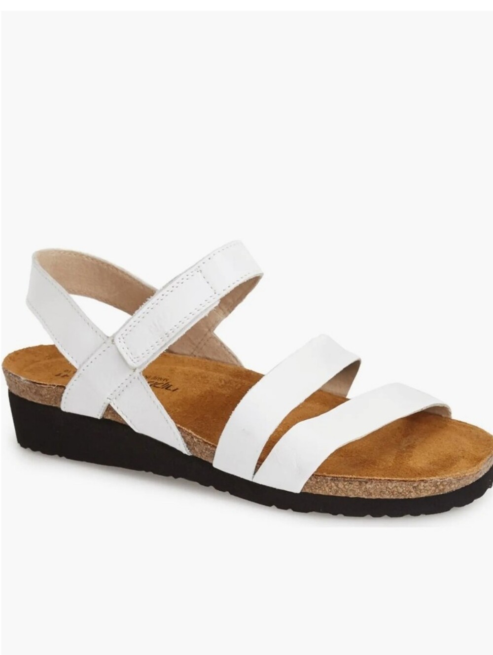 Naot White Leather Strappy Sandals